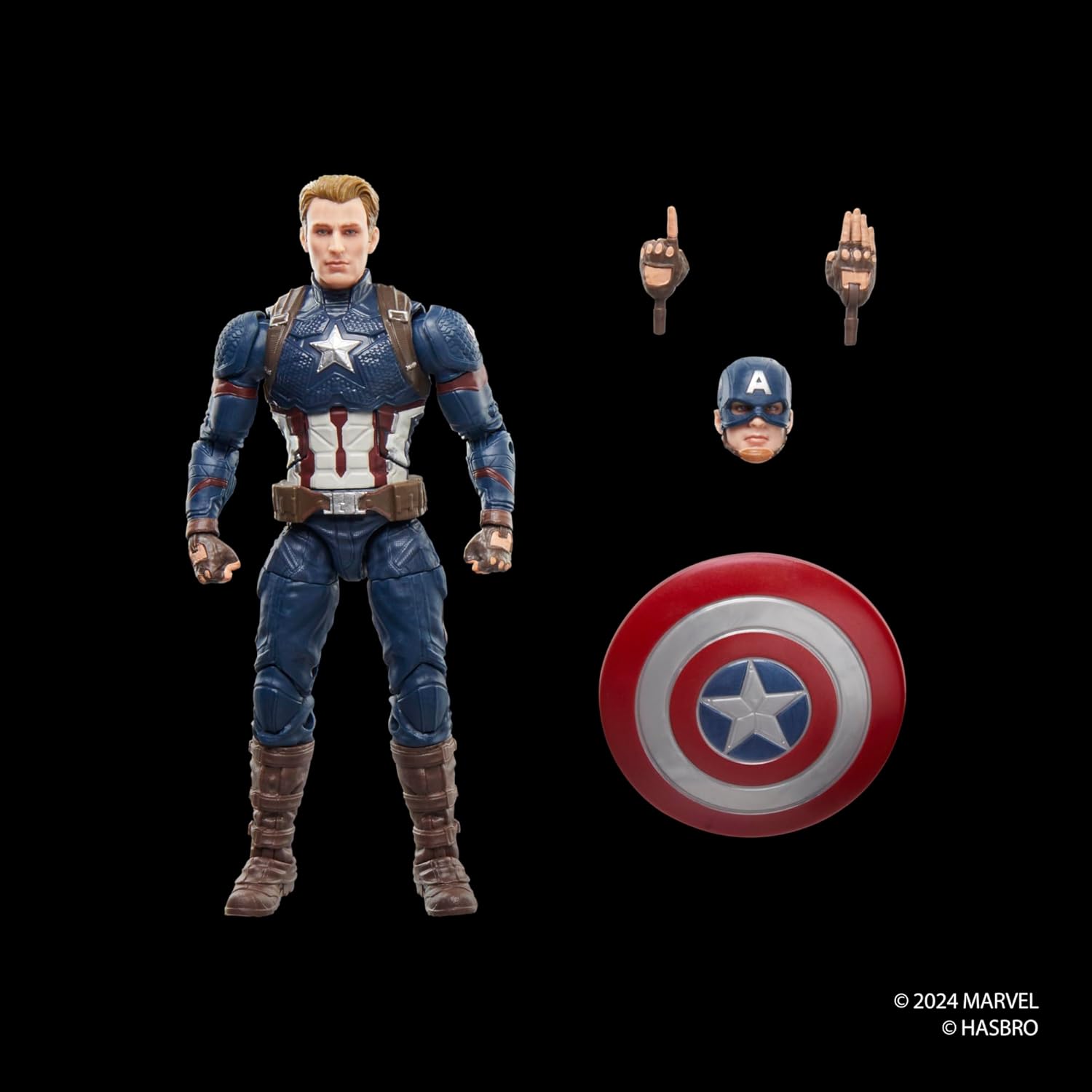 Marvel Legends Series Captain America, Avengers: Endgame Collectible 15-cm Action Figure, Red, White, Blue