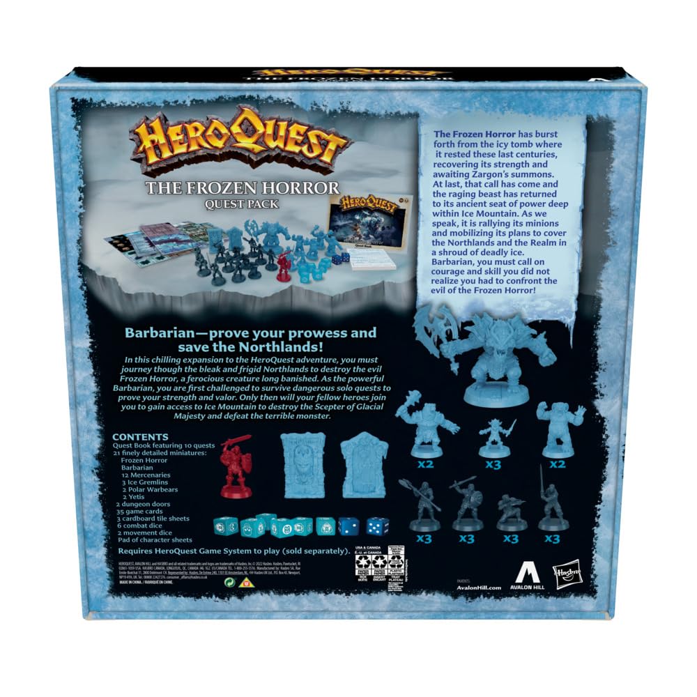 Avalon Hill HeroQuest The Frozen Horror Quest Pack for Ages 14 and Up