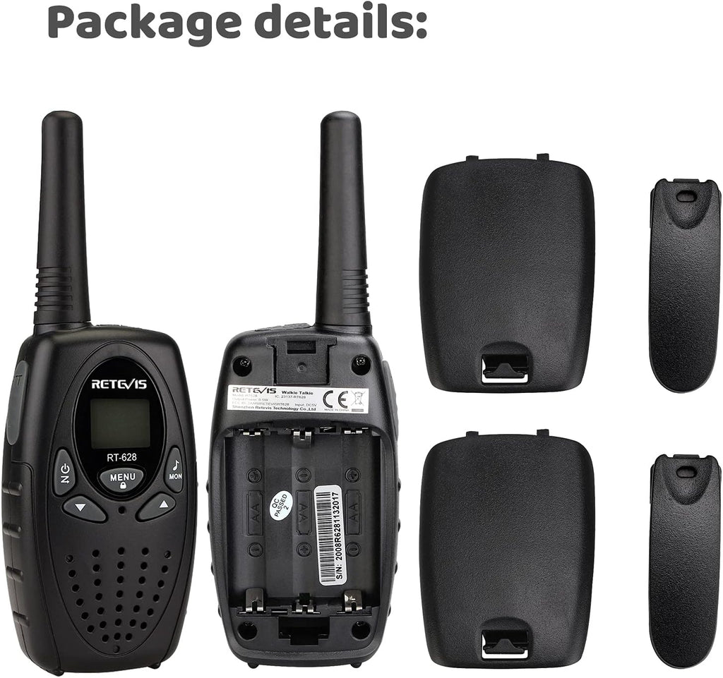 RT628 Walkie Talkies, Kids Toys for 6-12 Years Old, Easy to Use, PMR Walkie Talkies for Kids with VOX, 10 Call Tones, Gifts for Games, Skiing, Family Games, Indoor Activities