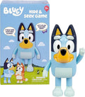 Moose Bluey Hide & Seek Game, Hide the figure and press her nose to start the built-in timer, talks and giggles to help kids find her, When found, kids can Dance To Theme Song