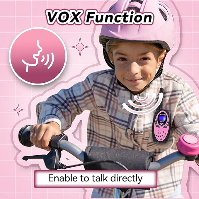 RT628 Walkie Talkies for Kids, Long Range Walkie Talkies with Adjustable Volume, VOX, Keylock, Kids Toy for Family, Camping, Garden, Outdoor, Park, Gifts for 5-12 Years Old