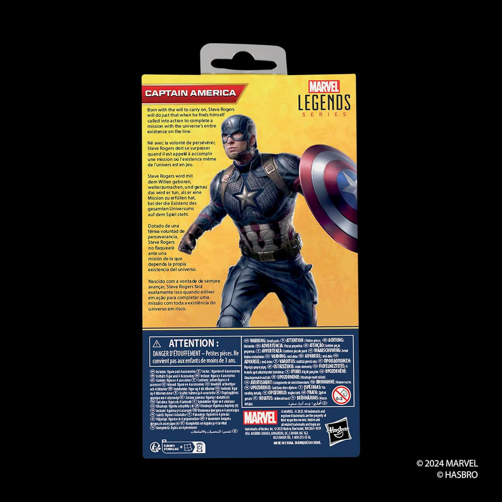 Marvel Legends Series Captain America, Avengers: Endgame Collectible 15-cm Action Figure, Red, White, Blue
