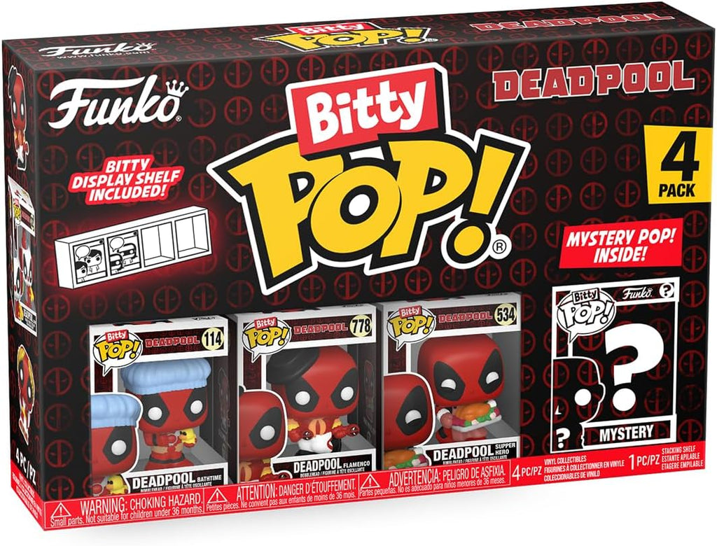 Funko POP! Bitty 4 pack Deadpool - Bathtime & Mystery Mini Figure - Multicolor Collectable