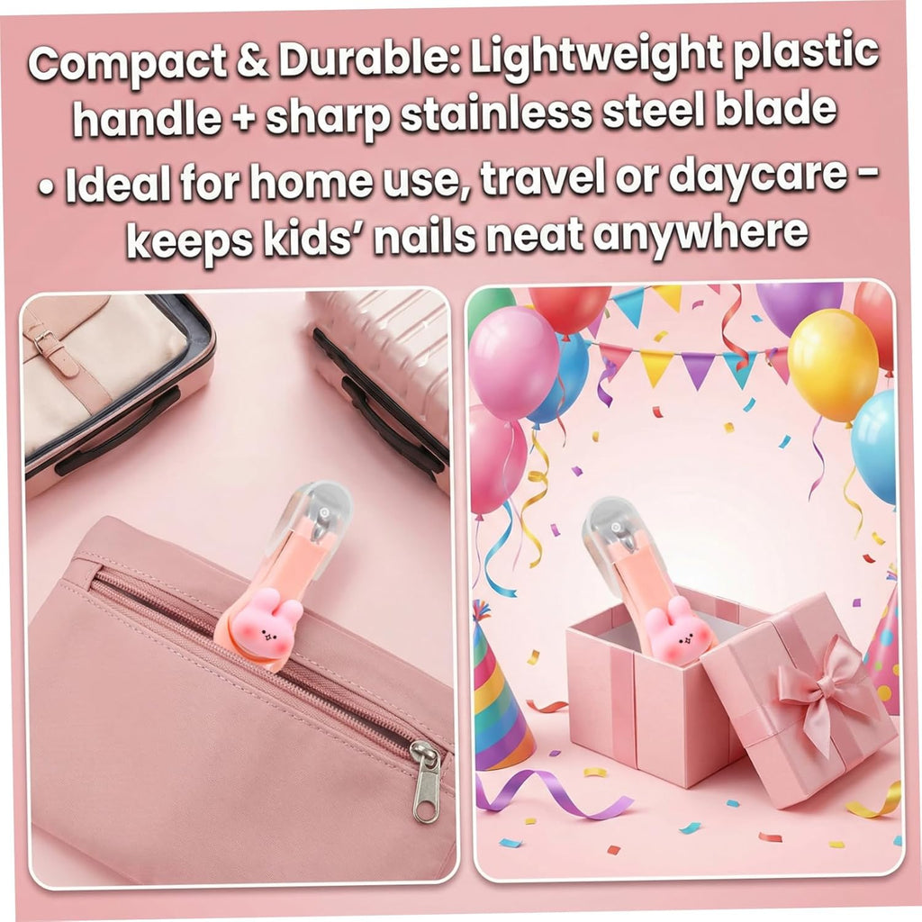 Nail Clippers for Kids, 10Pcs Cartoon Animal Cute Kids Nail Clippers with Lids Stainless Steel Blade Manicure & Pedicure Kits for Women, Girls and Children