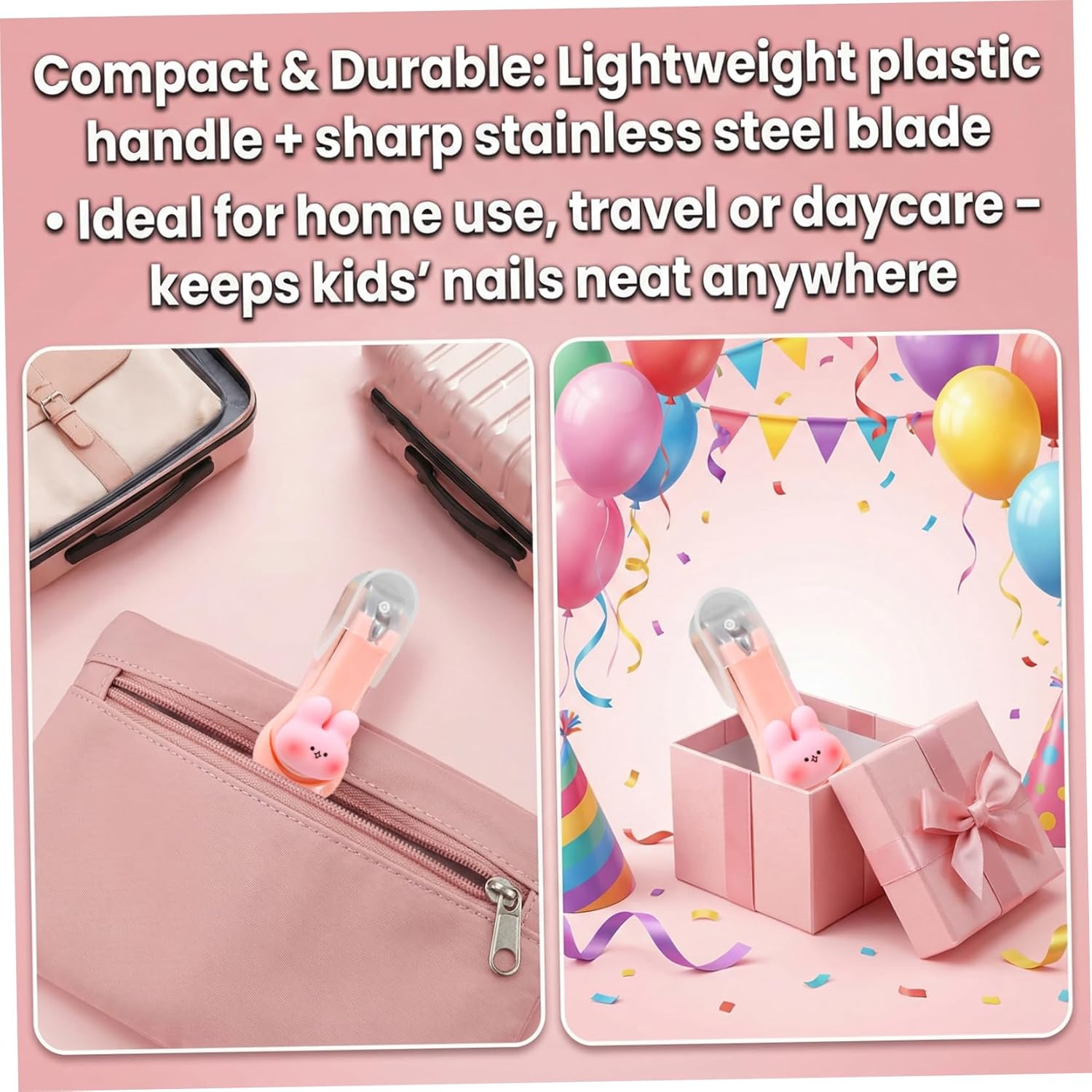 Nail Clippers for Kids, 10Pcs Cartoon Animal Cute Kids Nail Clippers with Lids Stainless Steel Blade Manicure & Pedicure Kits for Women, Girls and Children
