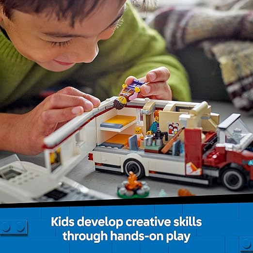 City Holiday Adventure Camper Van Toy - Creative Building Toys for 6+ Year Old Boys & Girls - Includes 3 Minifigures & Accessories - Gift Ideas for Birthdays & Holidays - 60454
