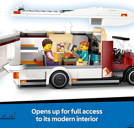 City Holiday Adventure Camper Van Toy - Creative Building Toys for 6+ Year Old Boys & Girls - Includes 3 Minifigures & Accessories - Gift Ideas for Birthdays & Holidays - 60454