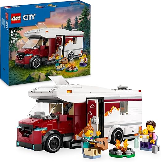 City Holiday Adventure Camper Van Toy - Creative Building Toys for 6+ Year Old Boys & Girls - Includes 3 Minifigures & Accessories - Gift Ideas for Birthdays & Holidays - 60454
