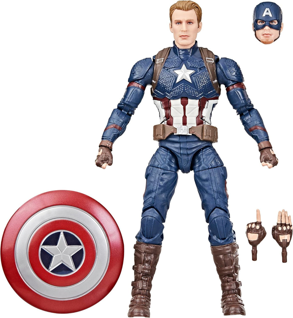 Marvel Legends Series Captain America, Avengers: Endgame Collectible 15-cm Action Figure, Red, White, Blue