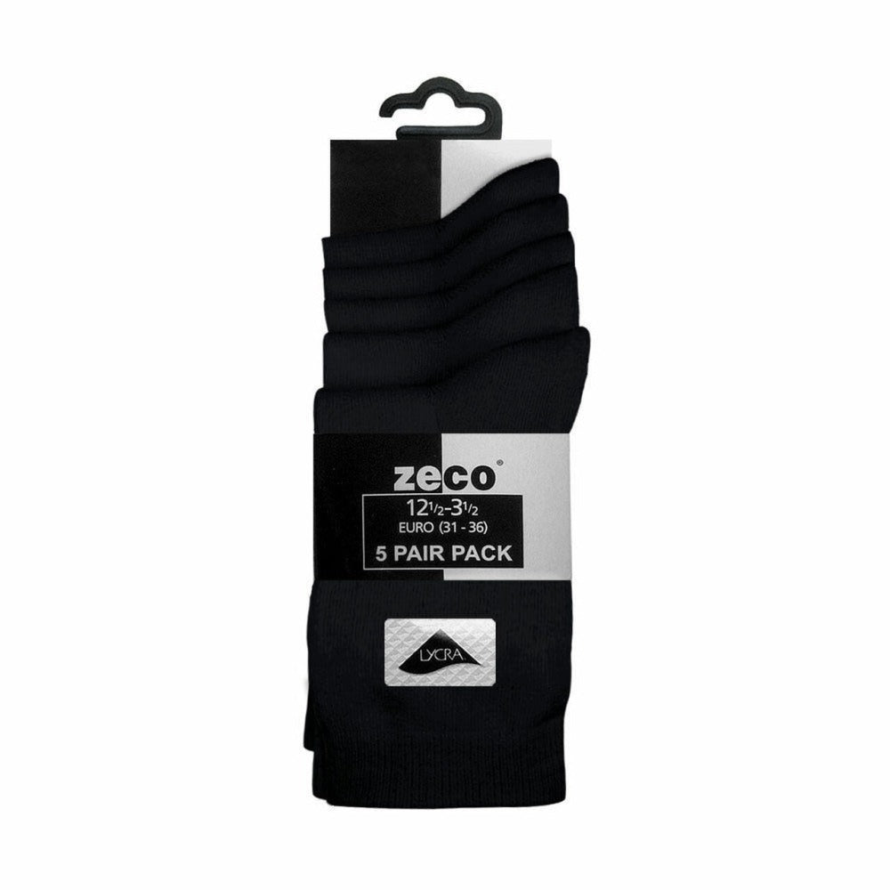 UNISEX ANKE SOCKS BLACK (5 PACK)