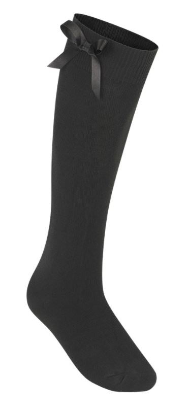 BOW KNEE HI SOCKS BLACK