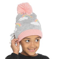 GIRLS RAINBOW HAT WITH BOBBLE